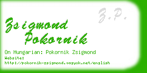 zsigmond pokornik business card